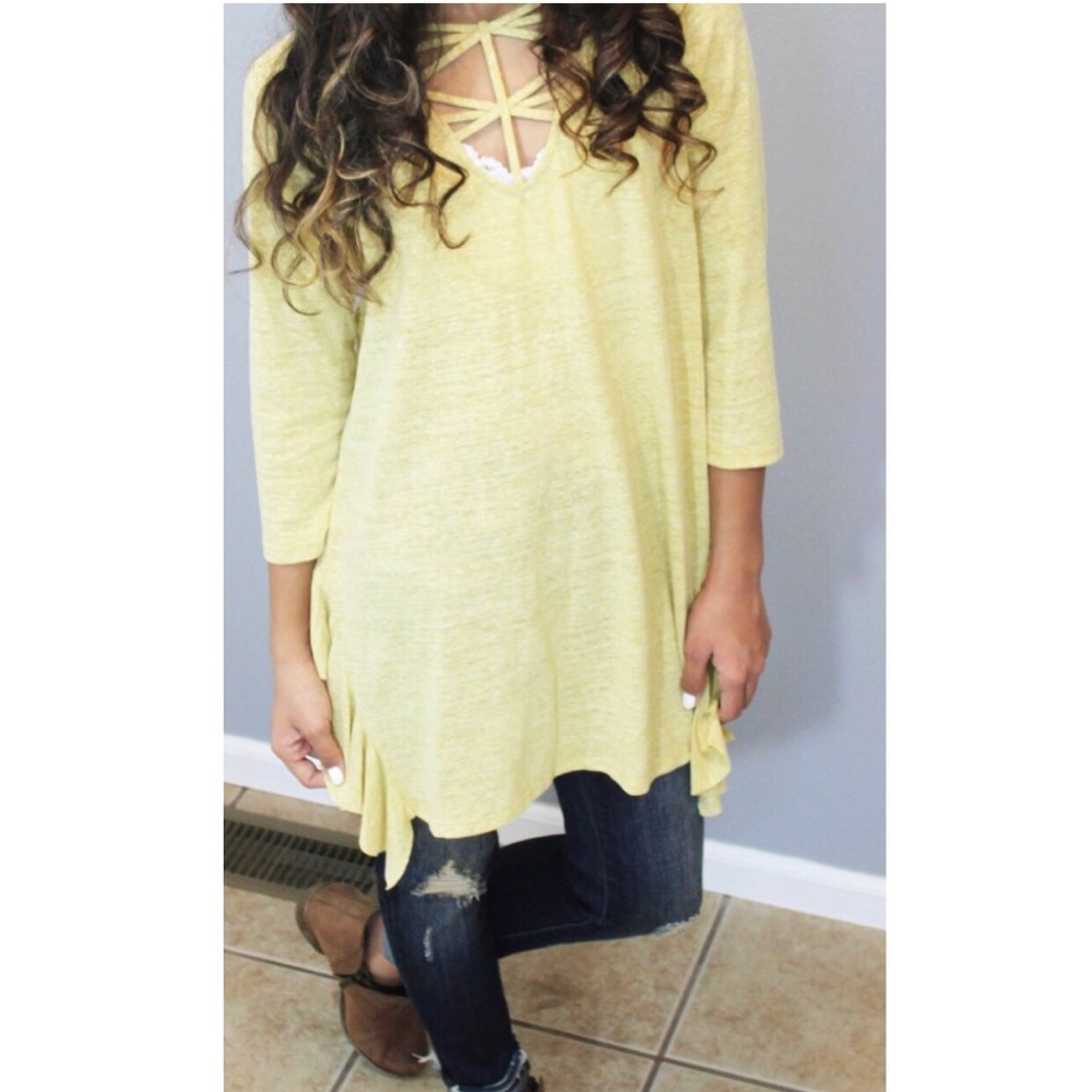 3/4 Sleeve Yellow Tunic